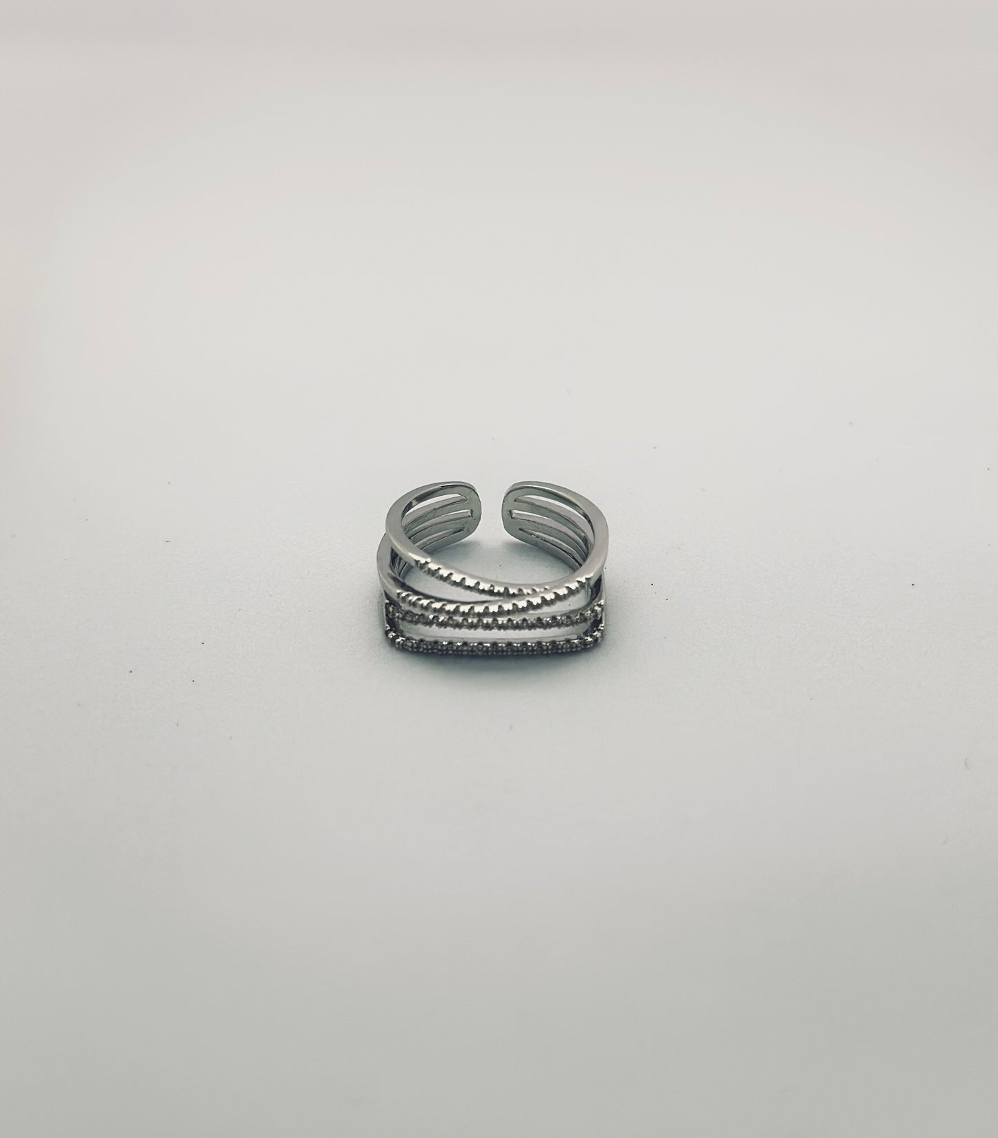 Cross Equal Zircon Ring