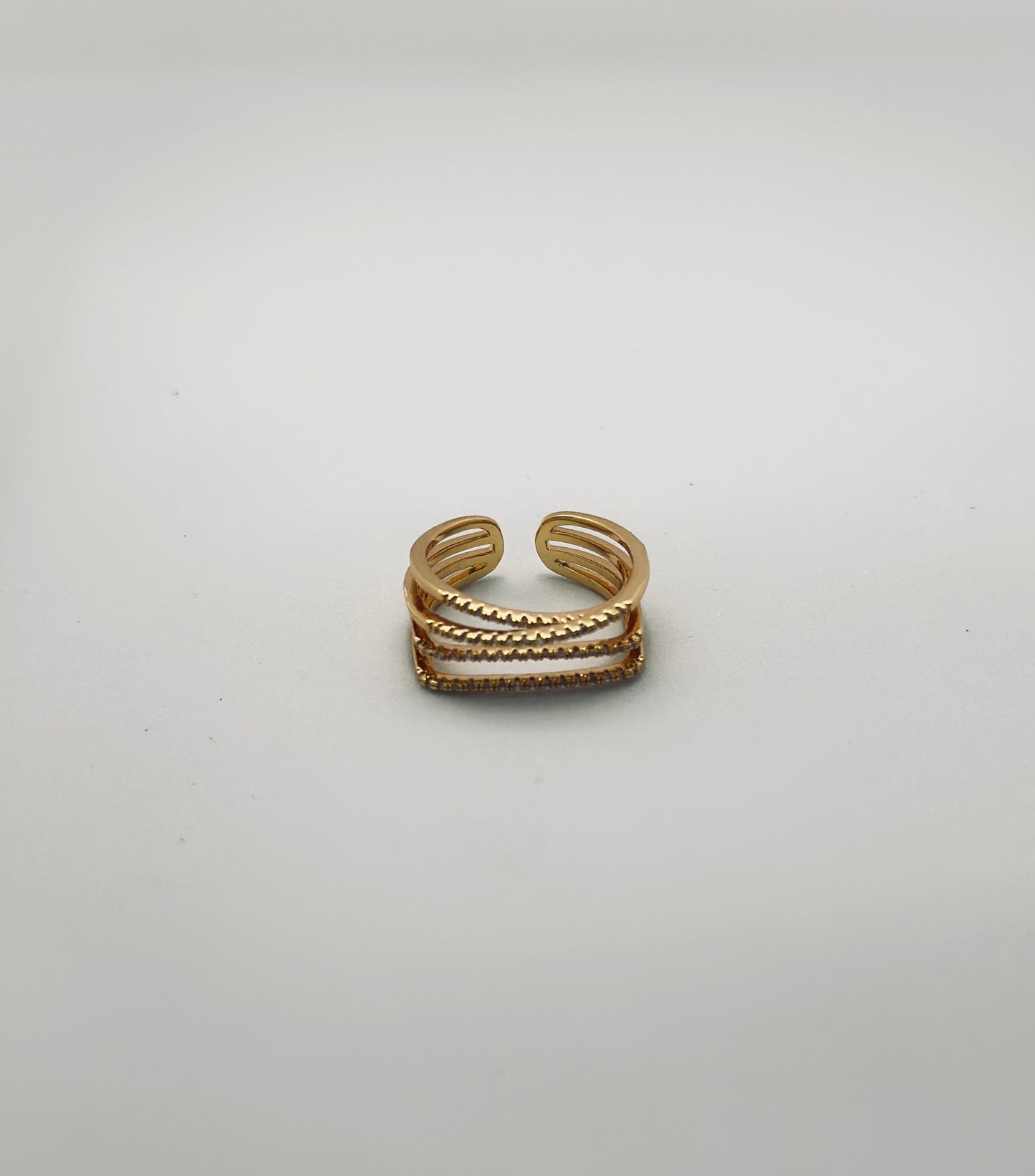 Cross Equal Zircon Ring