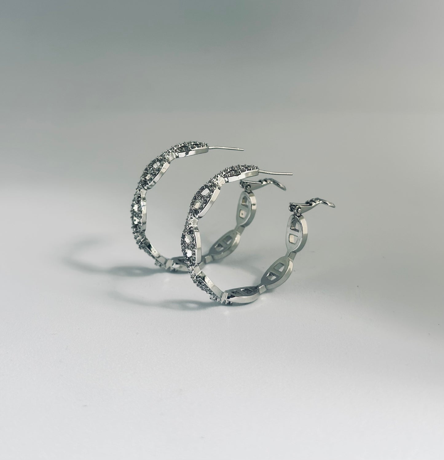 Hoop Zircon earrings (Hermes) style