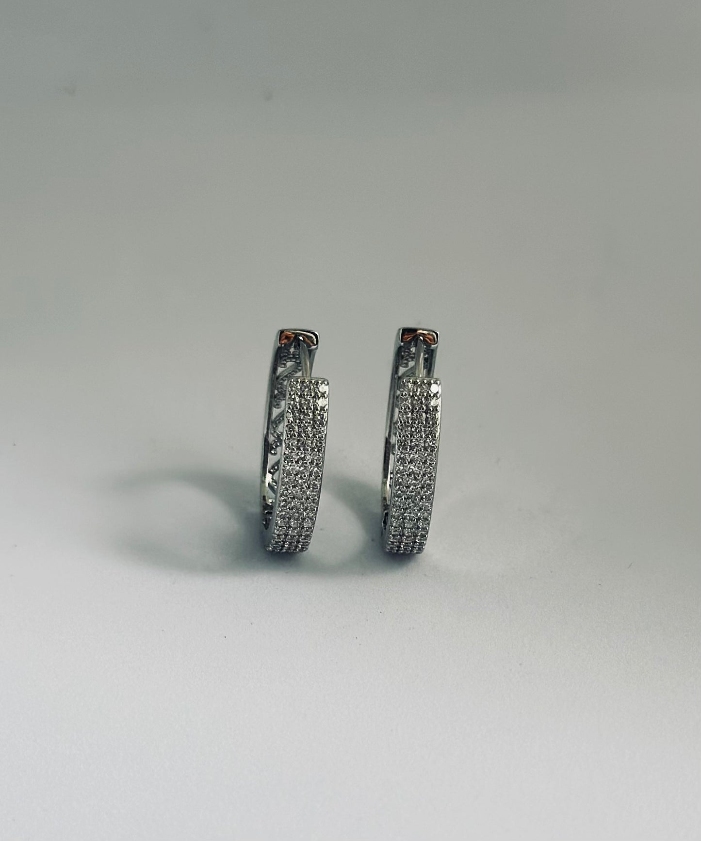 Crystal Ovale Huggie Zircon Earrings