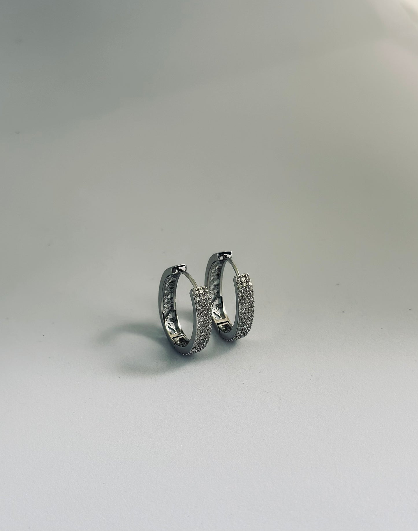 Crystal Ovale Huggie Zircon Earrings